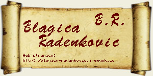 Blagica Radenković vizit kartica